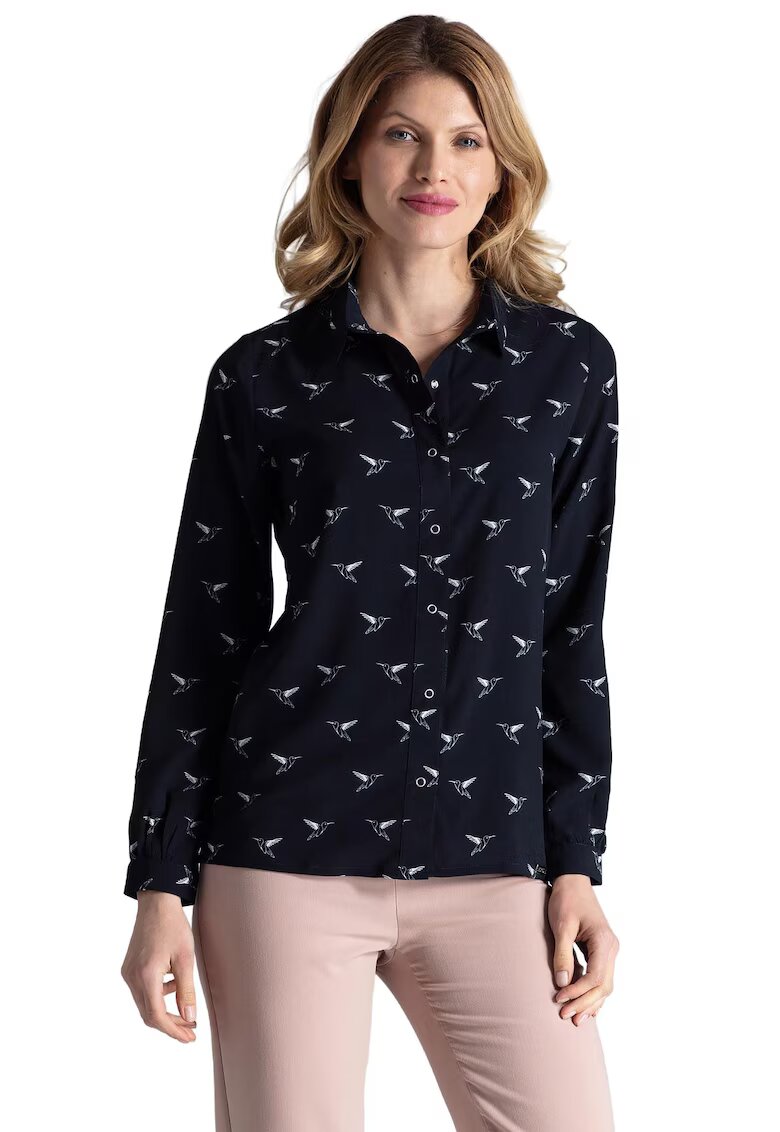 Figl Camasa eleganta M284 - poliester - maneci lungi - bleumarin -