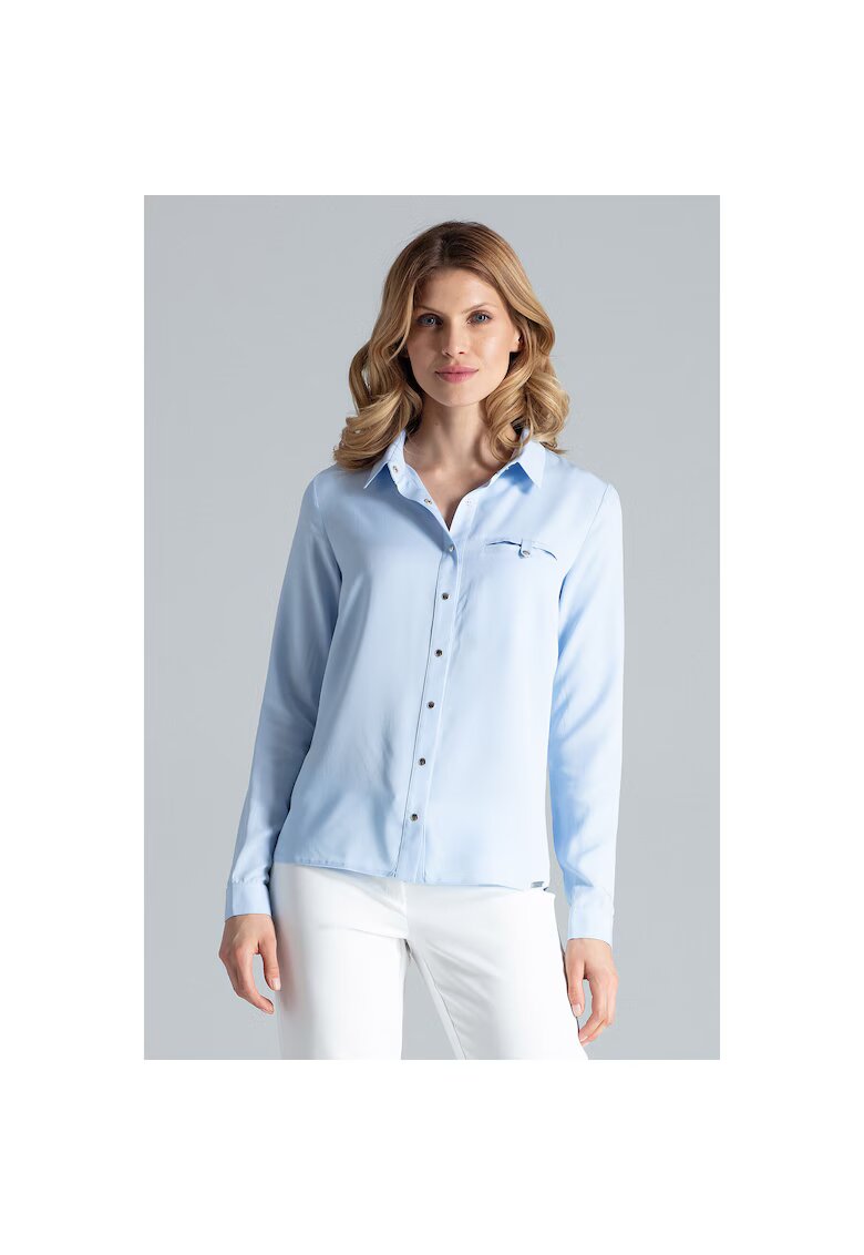 Figl Camasa eleganta pentru femei - model M581 - albastra - viscoza - maneci lungi -