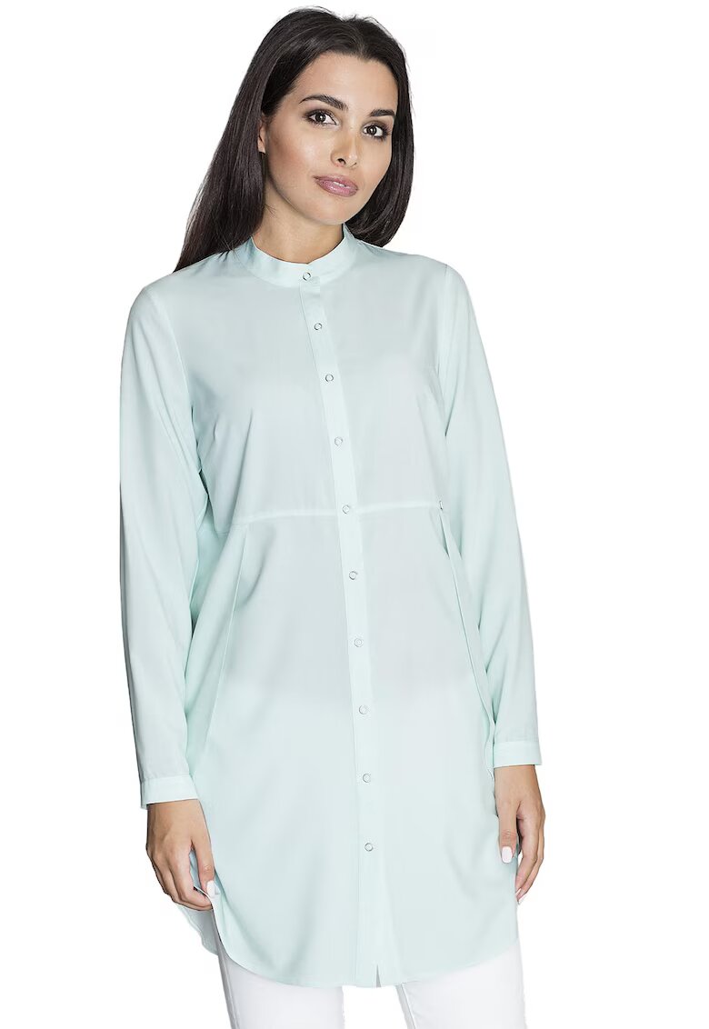 Figl Camasa lunga M545 - supradimensionata - verde - poliester - eleganta