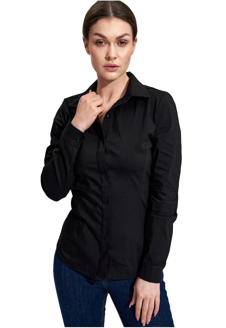 Figl Camasa neagra eleganta de dama M876 - bumbac/nylon - maneci lungi - cu nasturi -