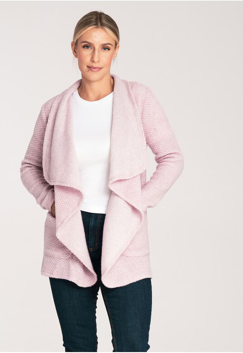 Figl Cardigan dama - M1043 - roz - lana - maneci lungi