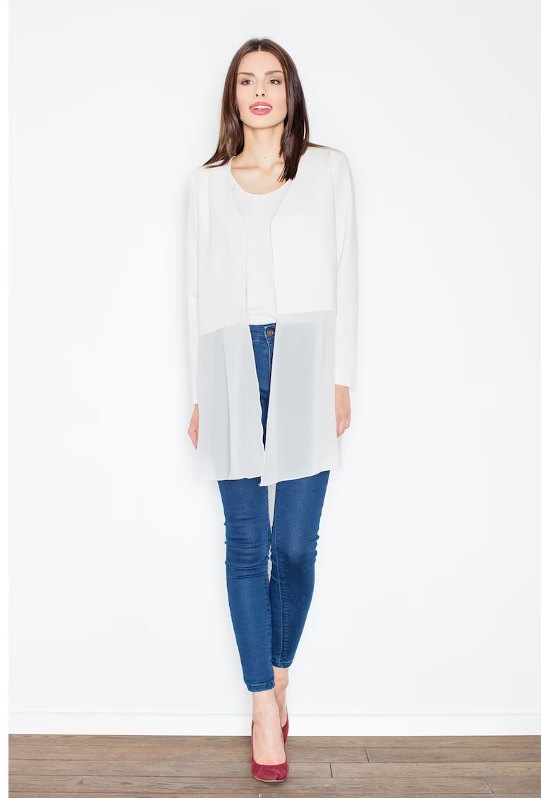 Figl Cardigan dama - M441 - ecru - poliester si vascoza