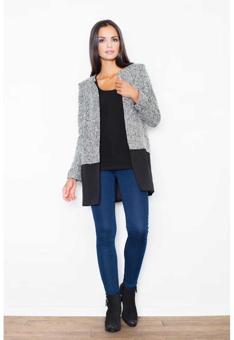 Figl Cardigan dama poliester - gri - negru -