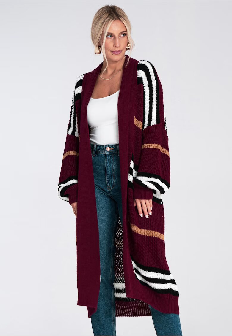 Figl Cardigan dama - visiniu - material tricotat acril