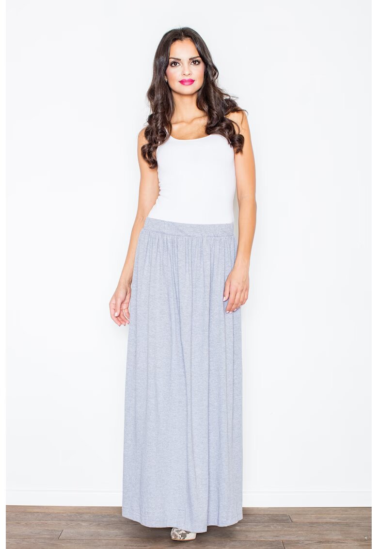 Figl Fusta maxi eleganta - gri - bumbac - pentru vara