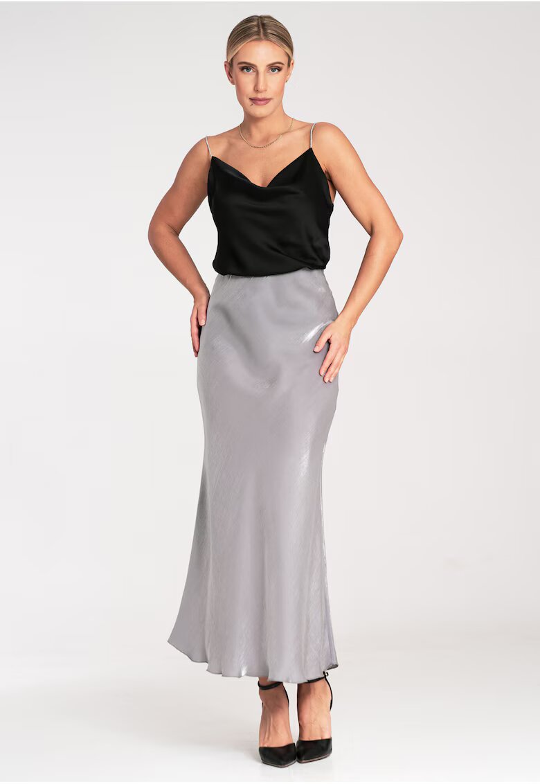 Figl Fusta Midi gri - viscoza -
