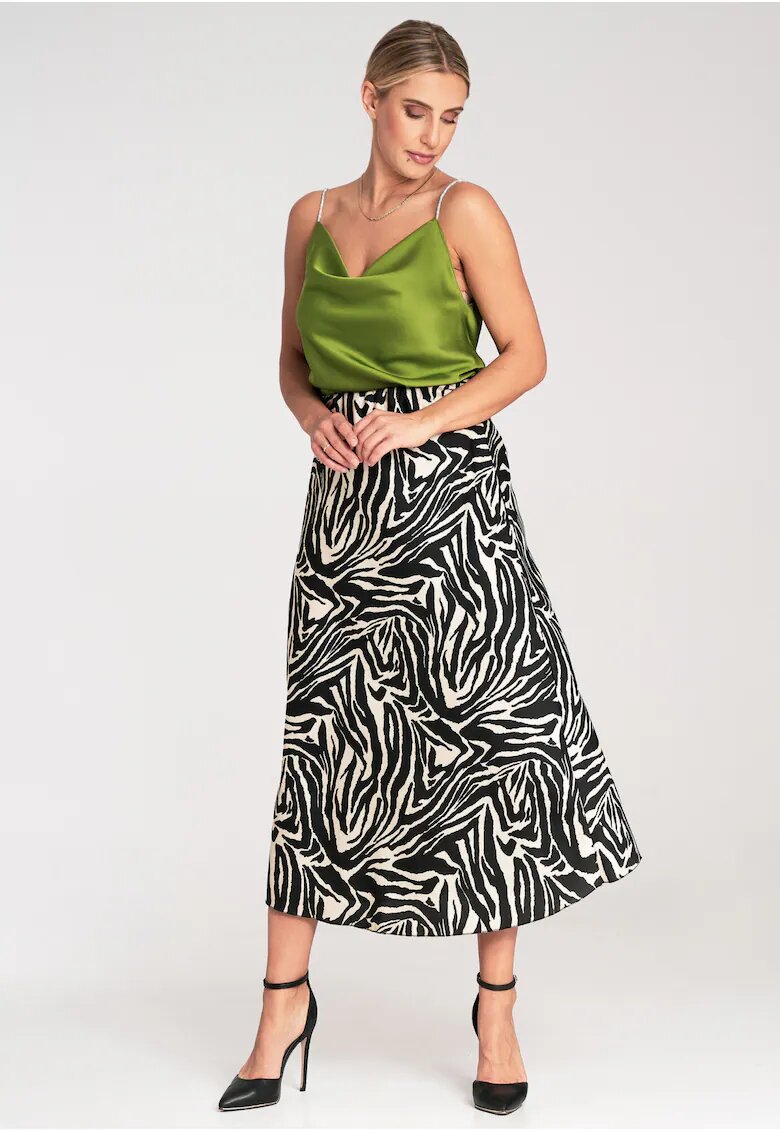 Figl Fusta midi imprimeu zebra - elastica - poliester -