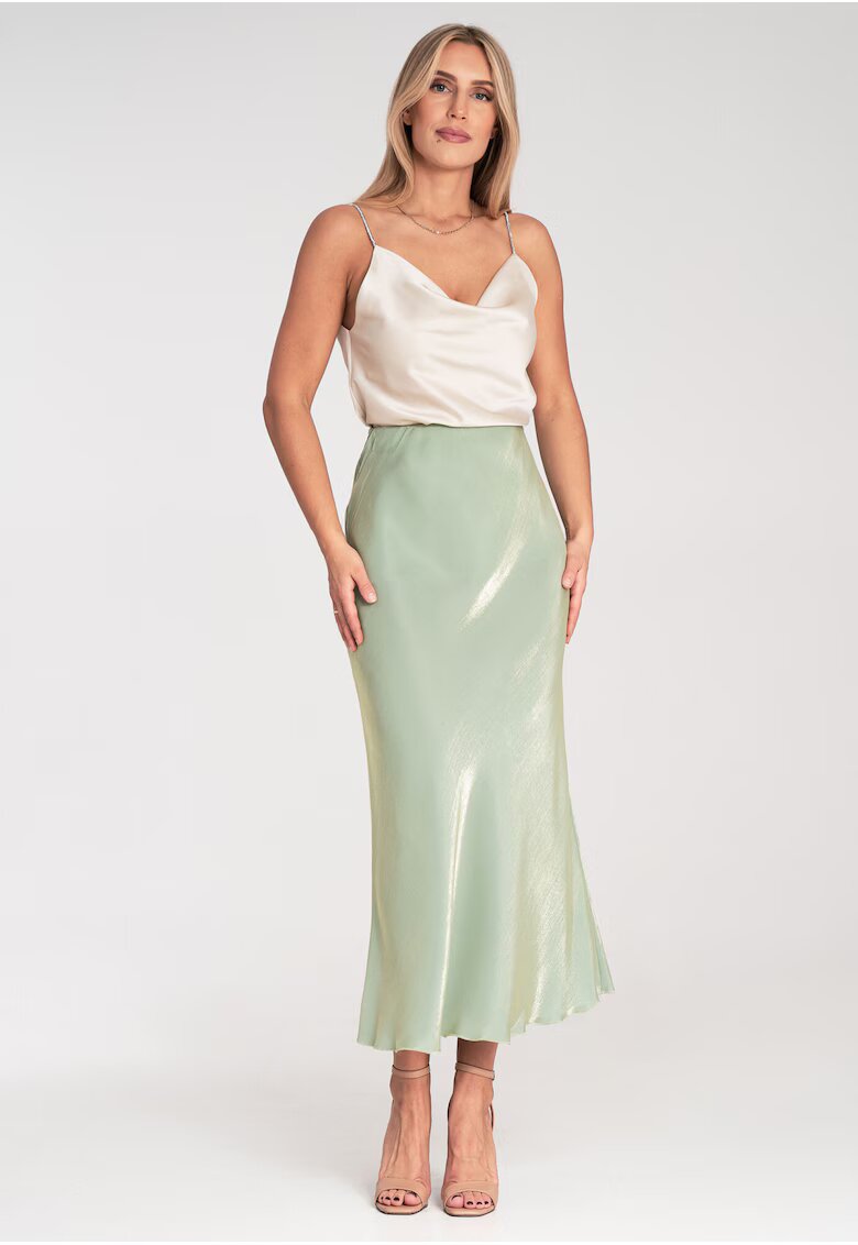Figl Fusta Midi Verde - Viscoza -