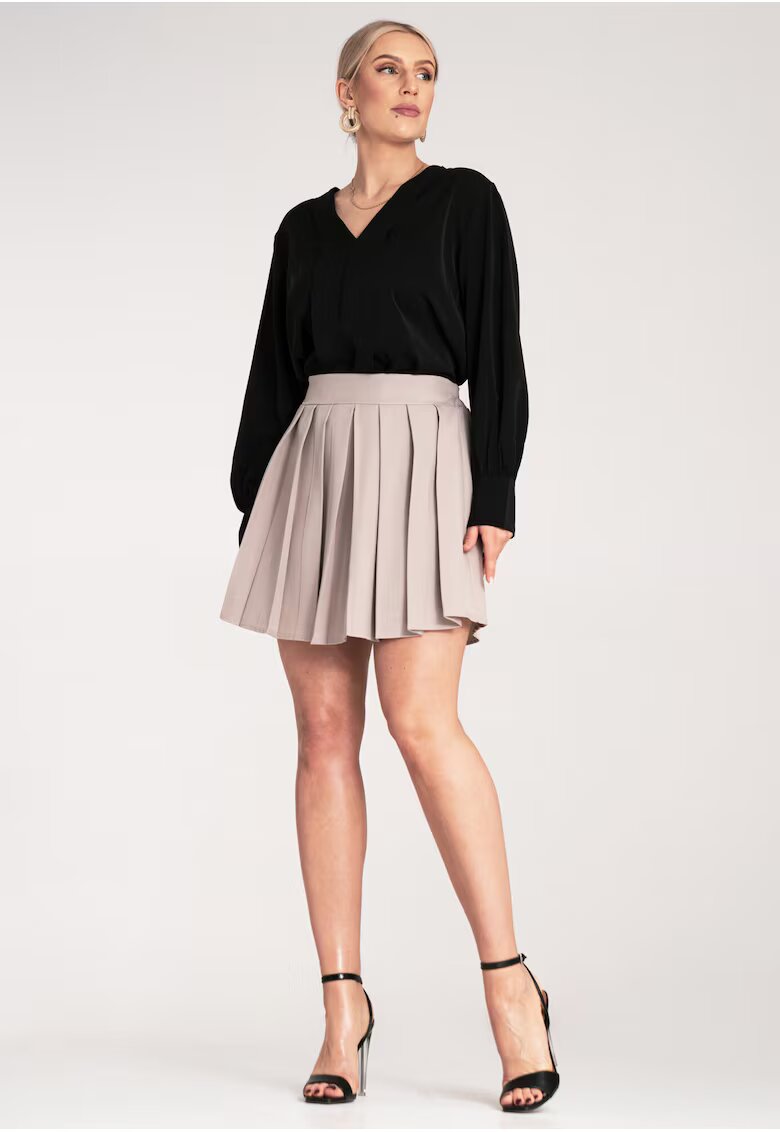 Figl Fusta mini - plisata - bej - poliester -