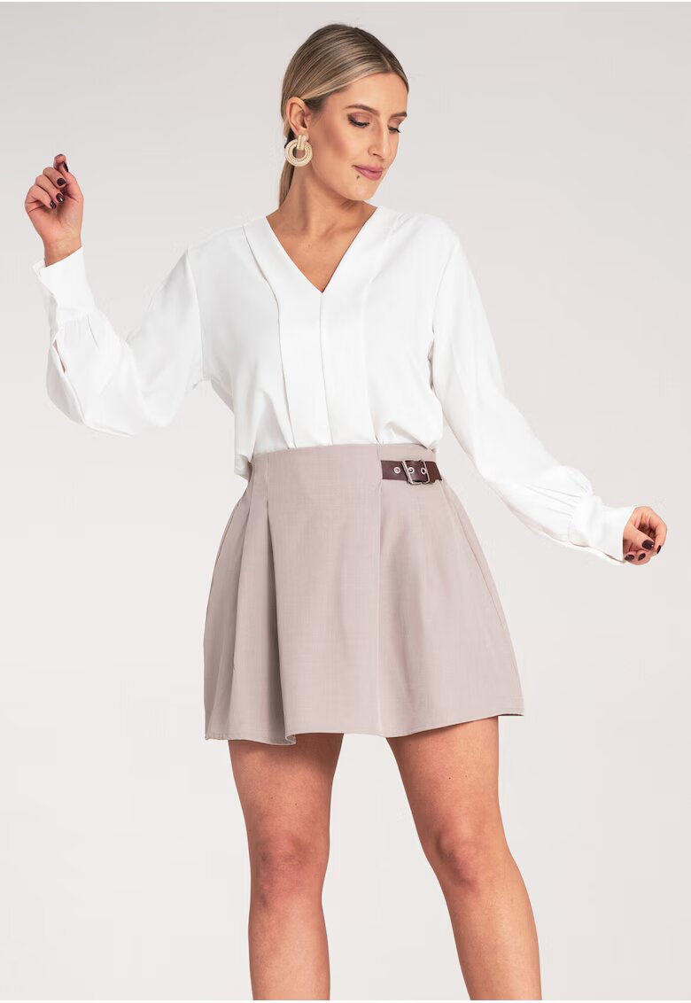 Figl Fusta scurta - eleganta - bej - poliester -