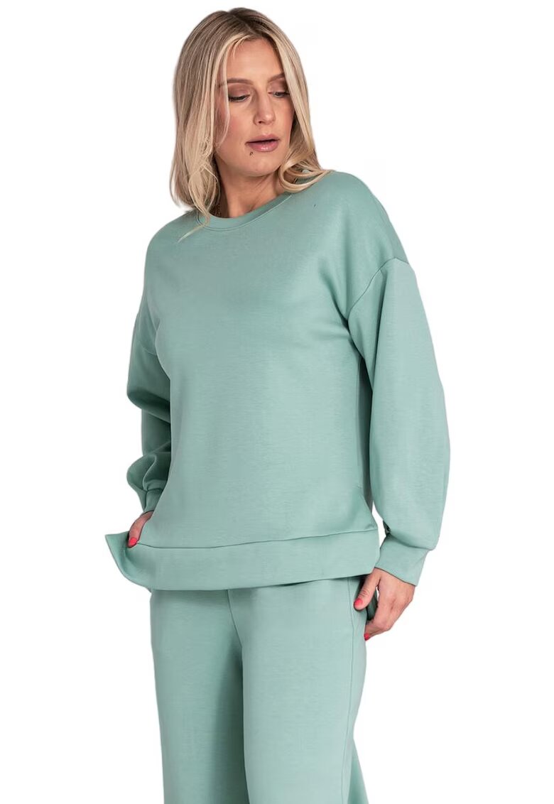 Figl Hanorac dama bumbac/elastan - croi lejer - verde menta -