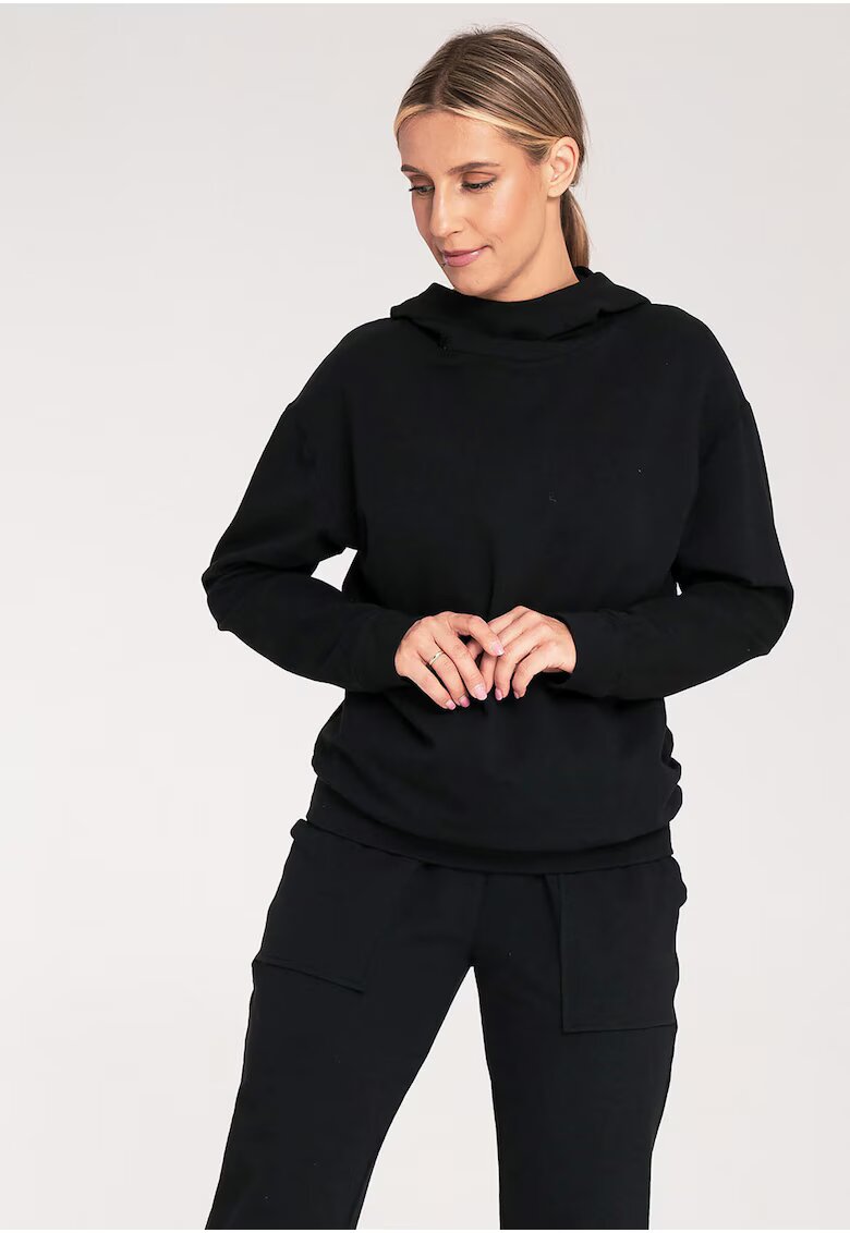 Figl Hanorac dama - M1034 - negru - bumbac/elastan