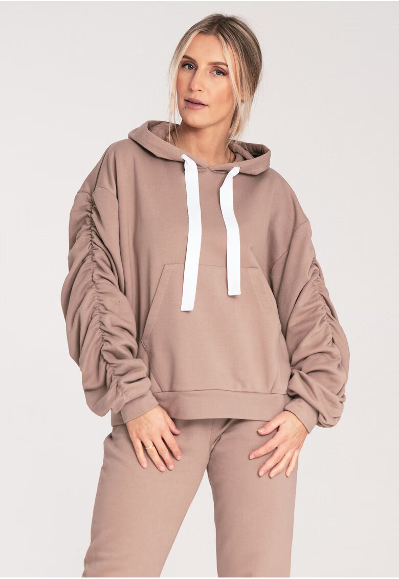 Figl Hanorac dama - M1055 - maneci largi - bej - bumbac
