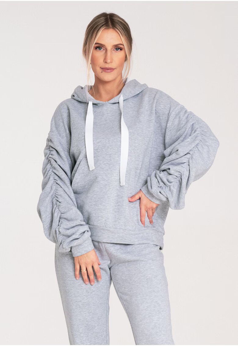 Figl Hanorac dama - M1055 - maneci largi - gri - bumbac