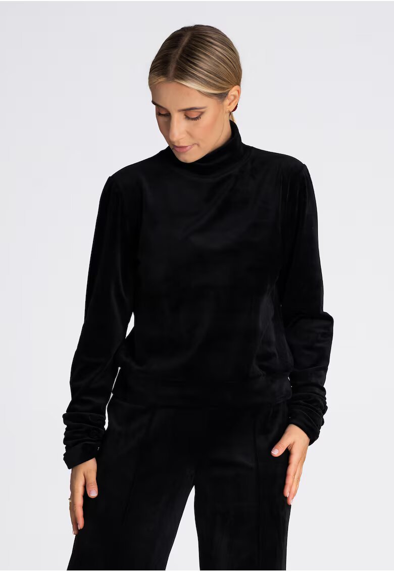 Figl Hanorac dama M967 - negru - aspect catifea - poliester