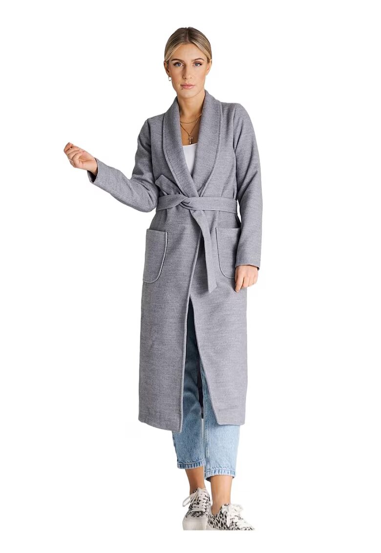 Figl Palton dama design elegant - viscoza/poliester - gri
