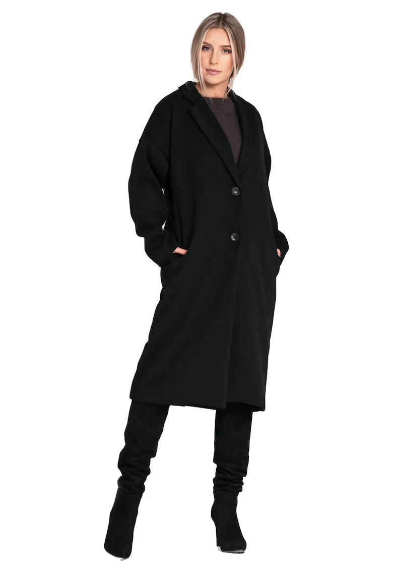 Figl Palton dama M1111 - Poliester - Negru -