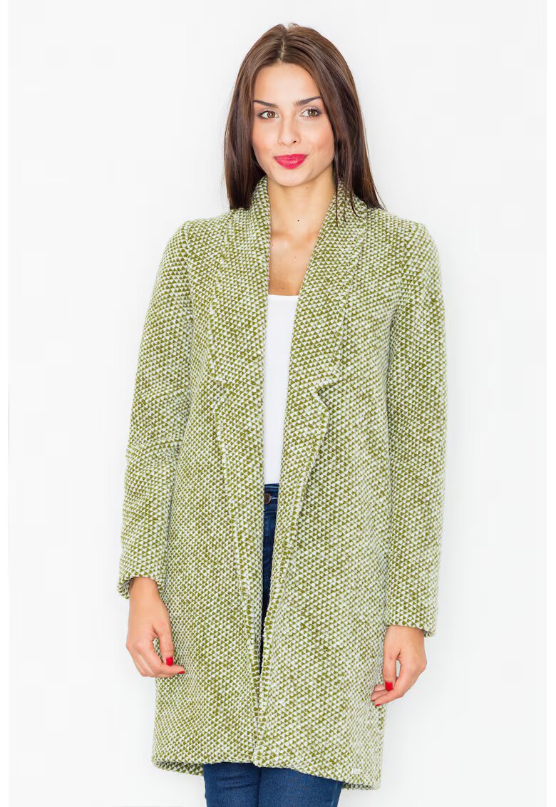 Figl Palton dama M527 - Lana/Acril - Verde -