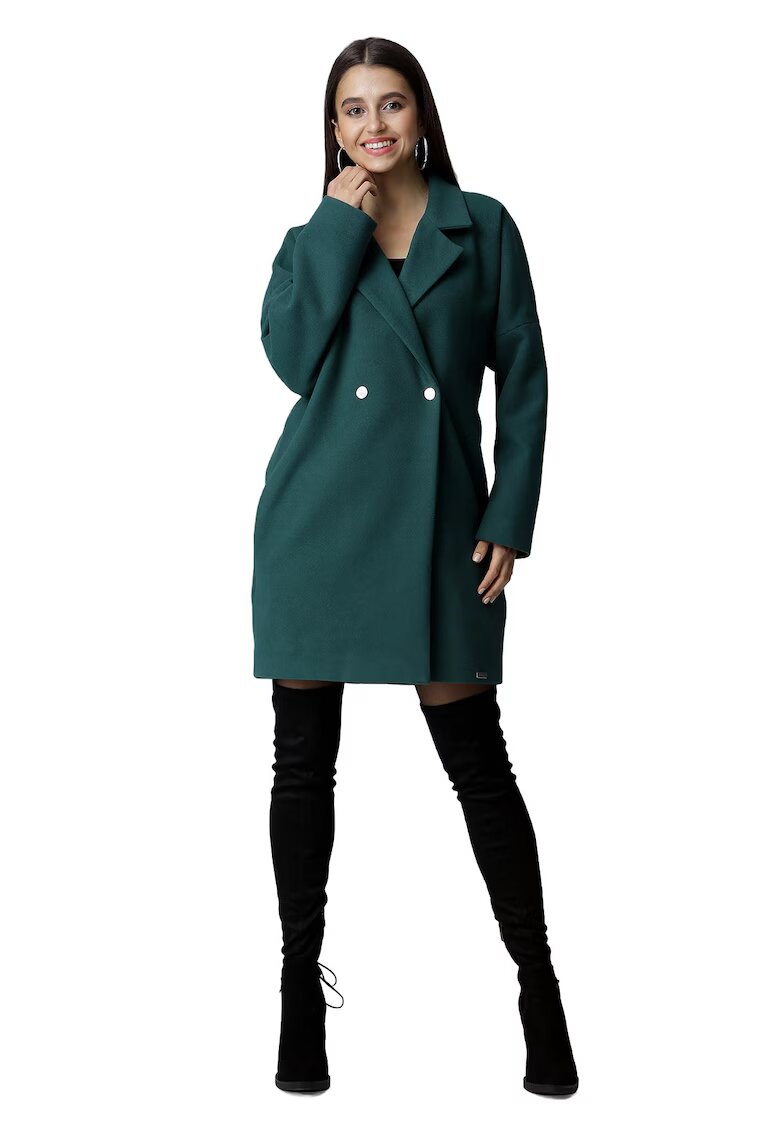 Figl Palton dama M625 - Poliester/Viscoza - Verde -