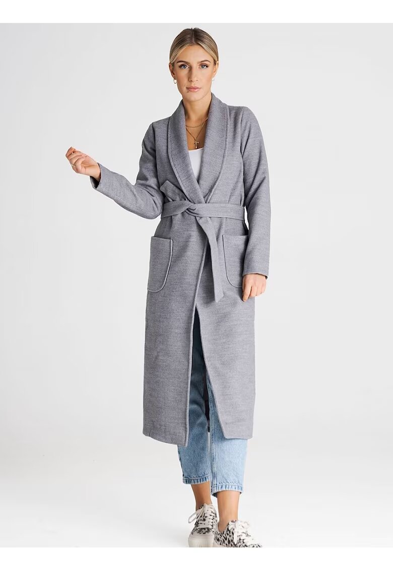 Figl Palton dama poliester/viscoza - gri -