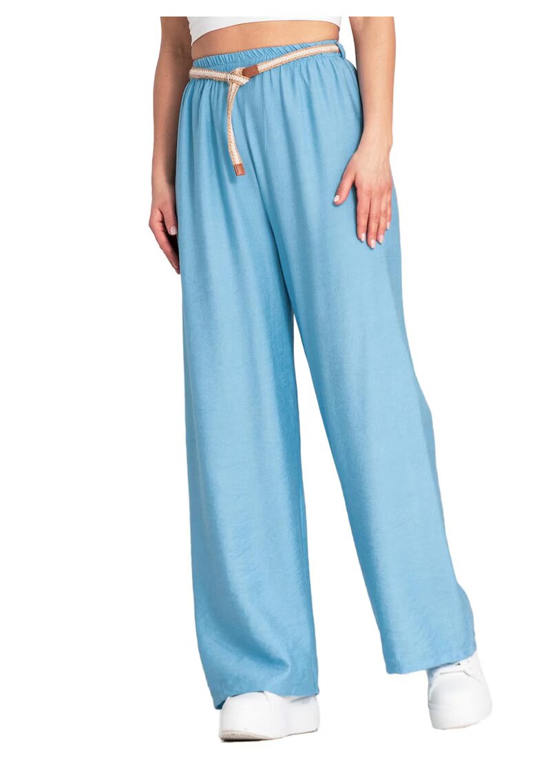 Figl Pantaloni dama albastri - viscoza - model de vara -