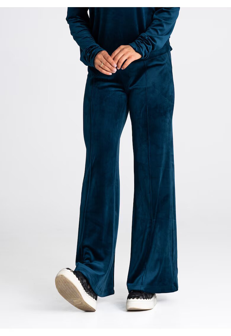 Figl Pantaloni dama - bleumarin - croi larg - elastici - poliester/elastan -