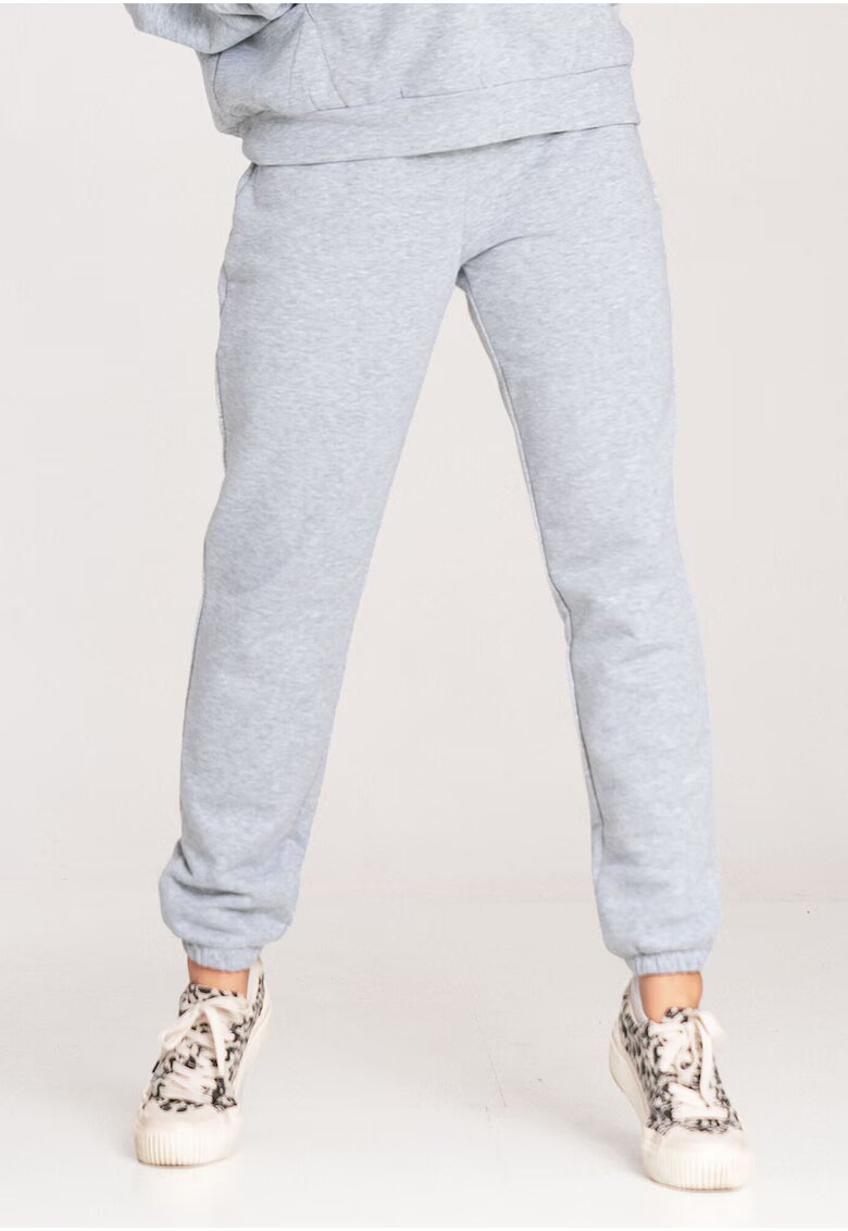 Figl Pantaloni dama gri - bumbac - talie elastica -