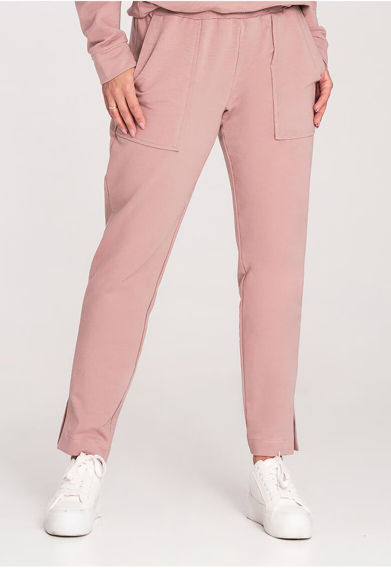 Figl Pantaloni dama - M1035 - roz inchis - bumbac/elastan