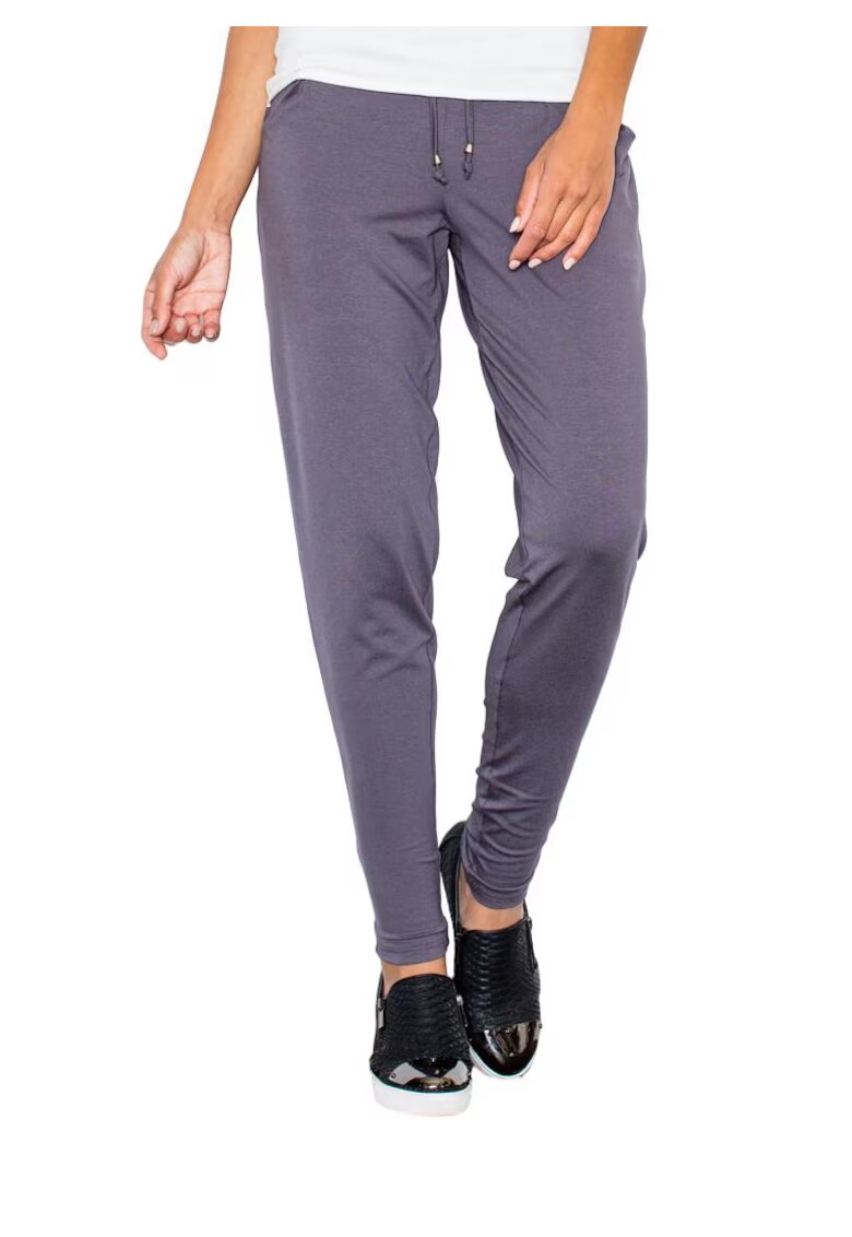 Figl Pantaloni dama M280 - gri - legati in talie - elastici - din viscoza/elastan -