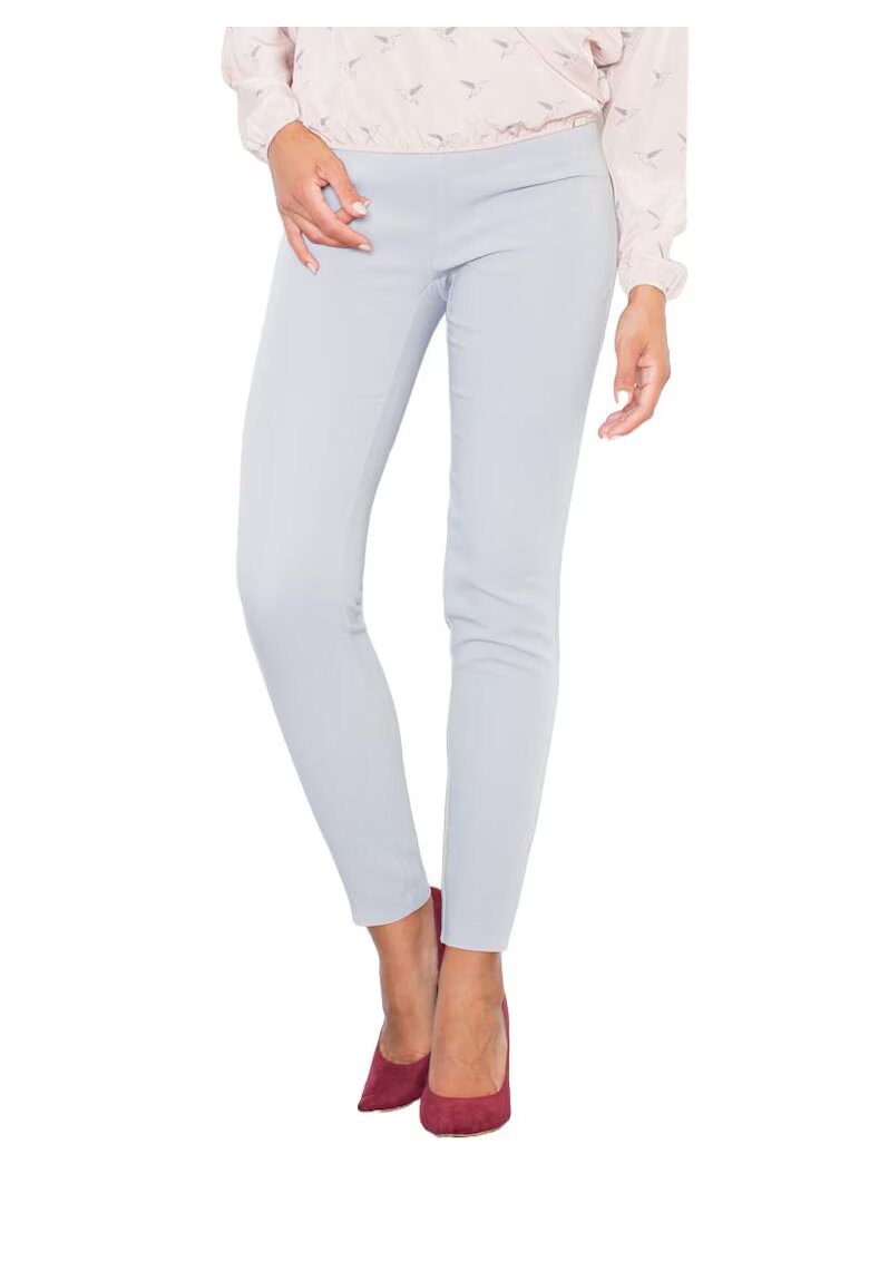 Figl Pantaloni dama M328 - talie inalta - gri - poliester - elastan - viscoza