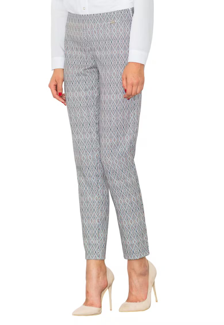 Figl Pantaloni dama M515 - model geometric - poliester - Gri