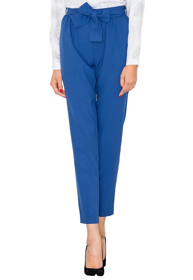 Figl Pantaloni dama M523 - bleumarin - poliester - skinny - cu talie elastica