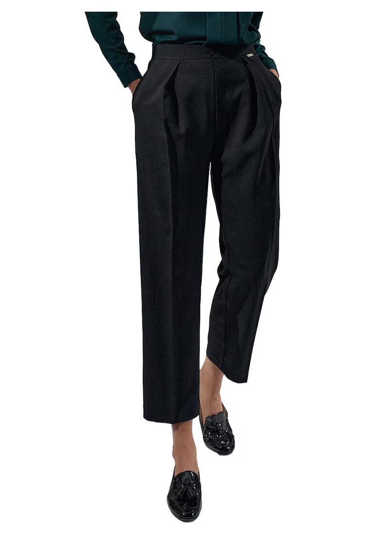 Figl Pantaloni dama M720 - negri - eleganti - talie inalta - poliester