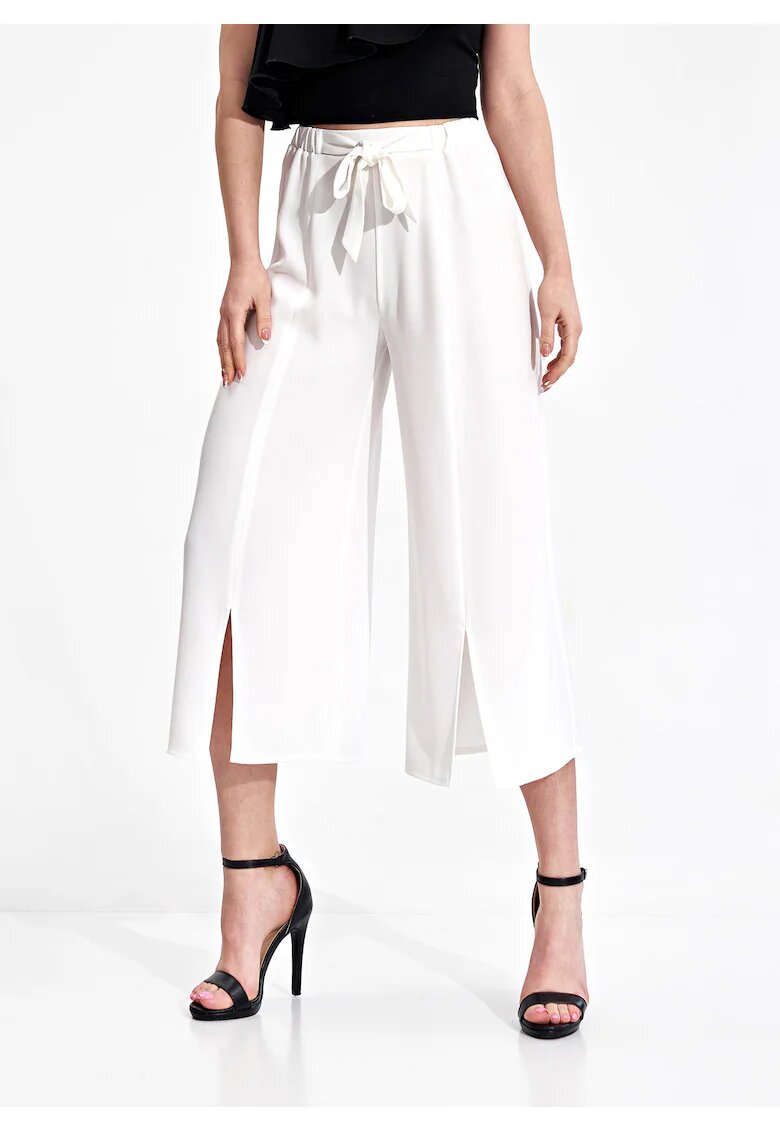 Figl Pantaloni dama M860 - alb - poliester - croiala lejera - confortabili -