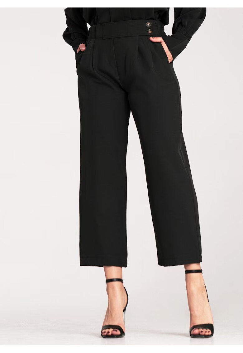 Figl Pantaloni dama negri - eleganti - confortabili - din poliester si elastan -