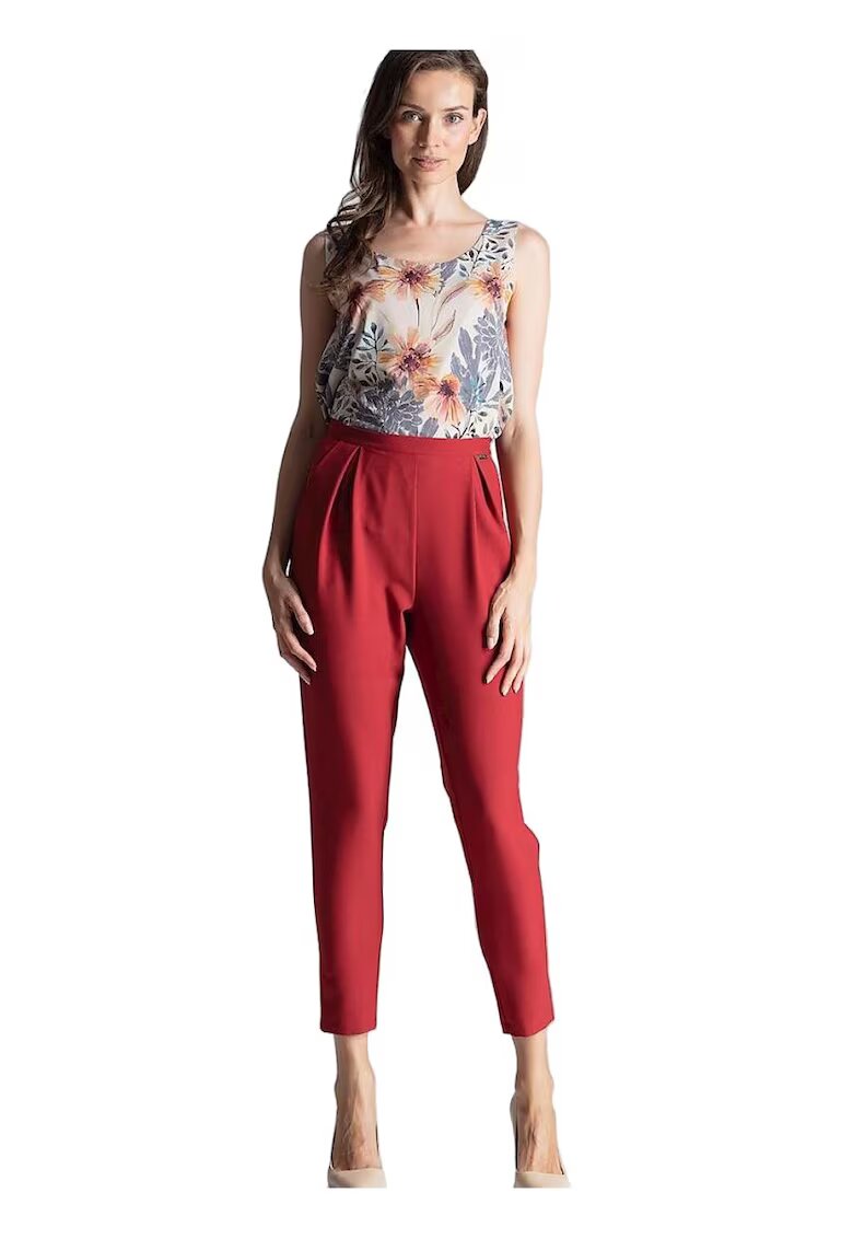 Figl Pantaloni dama - Poliester - Rosu