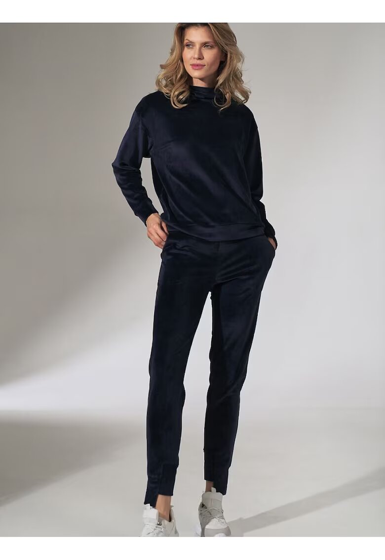 Figl Pantaloni de trening bleumarin - conici - elastan/poliester - cu buzunare