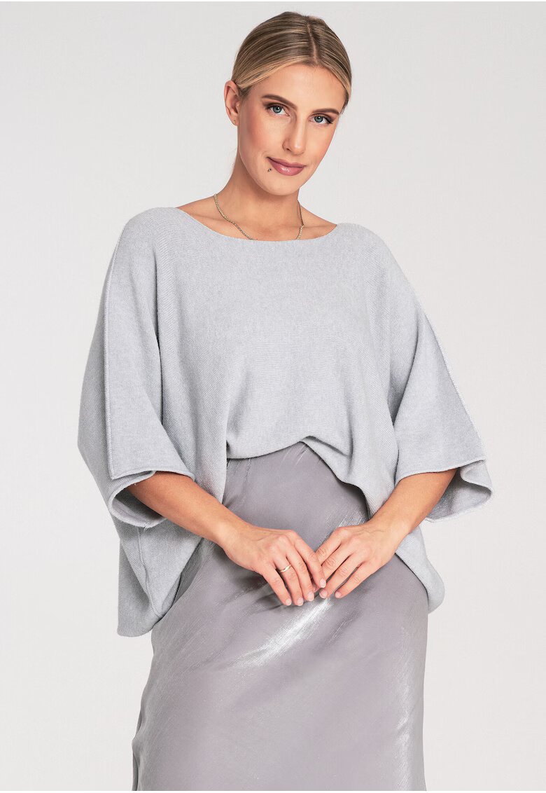 Figl Pulover dama gri - larg - din material moale - pulover supradimensionat -