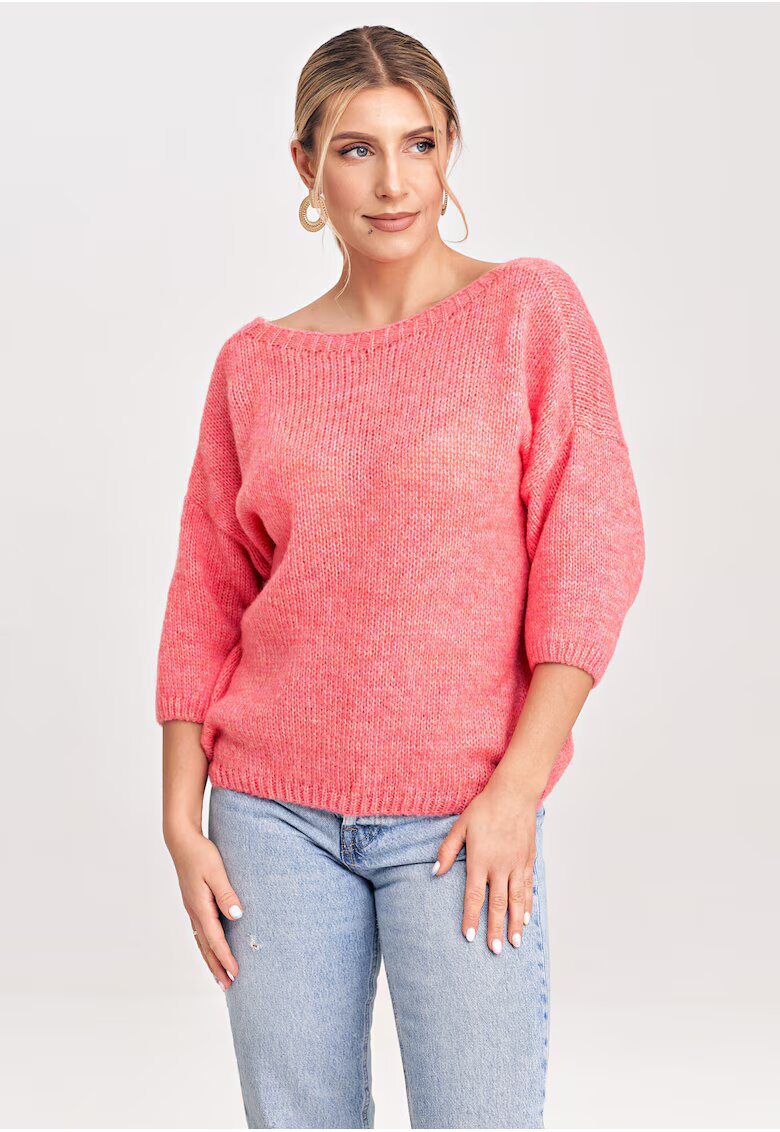 Figl Pulover dama M993 - coral - 3/4 maneci - amestec acril - lana - poliester - nailon -
