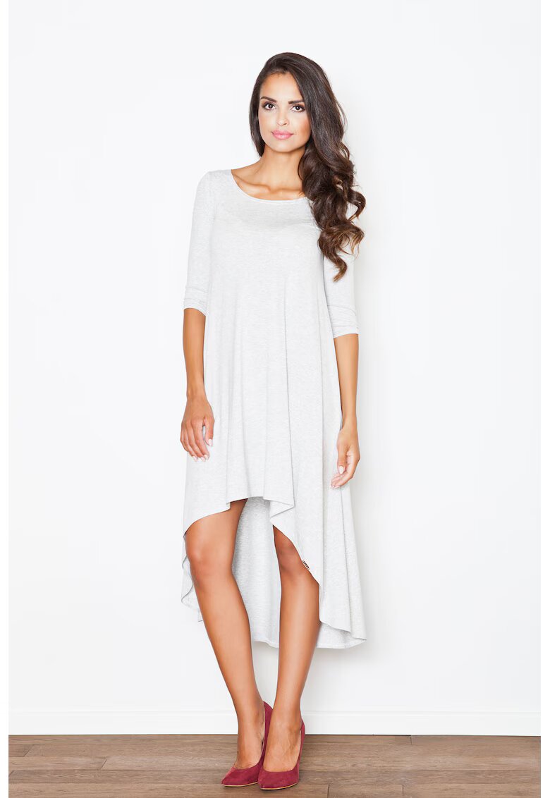 Figl Rochie asimetrica - cu maneci lungi - din viscoza