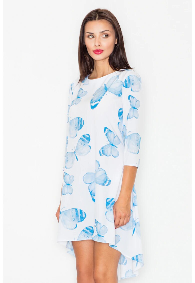 Figl Rochie asimetrica florala - Multicolor