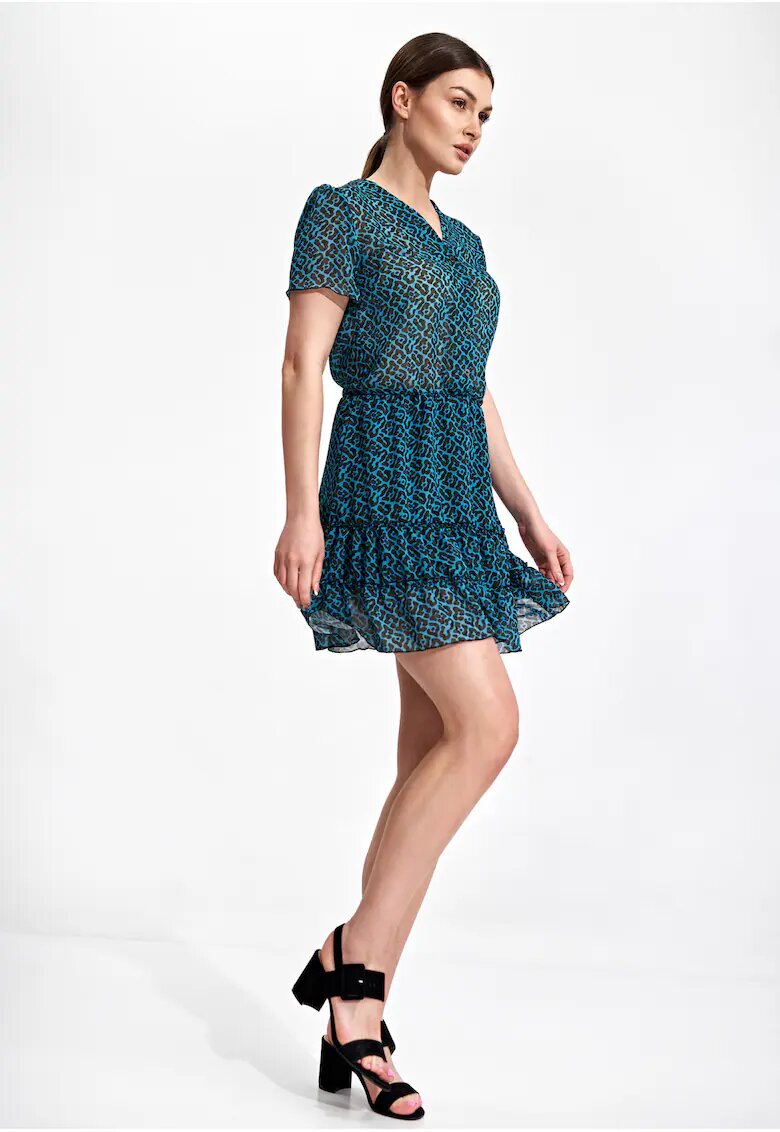 Figl Rochie boho mini - verde - poliester