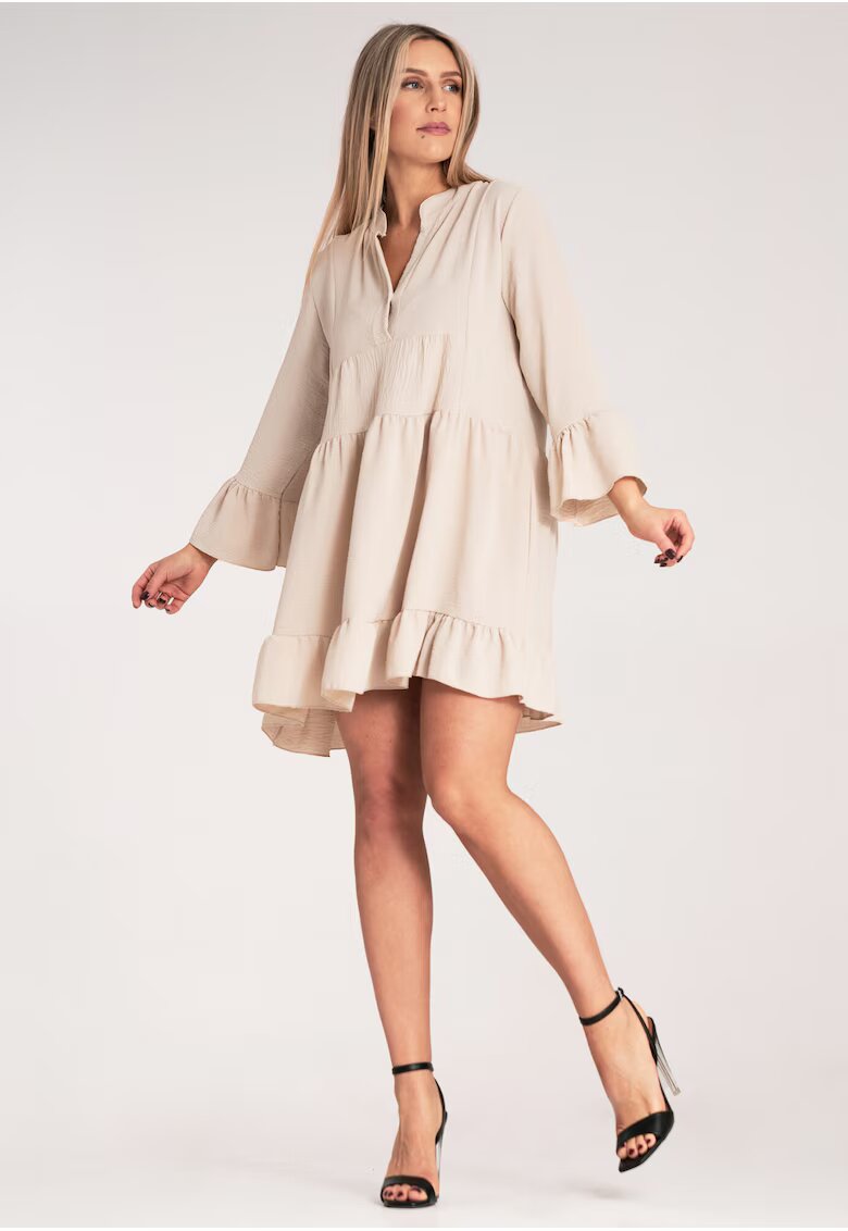 Figl Rochie boho volane - bej - poliester -