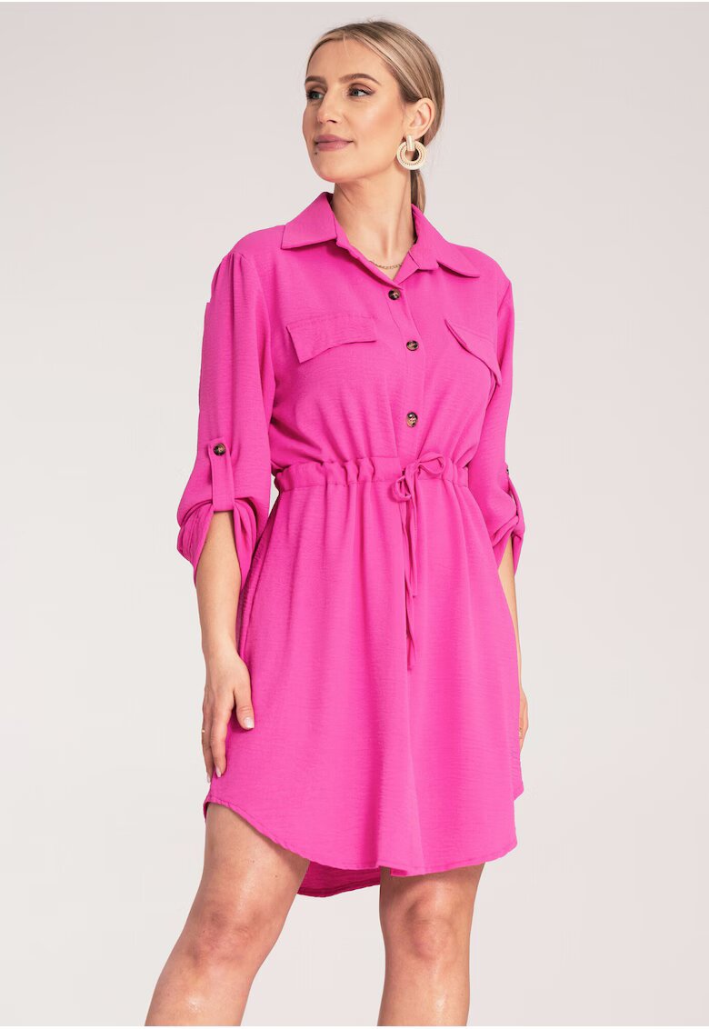 Figl Rochie camasa dama - fucsia - poliester -