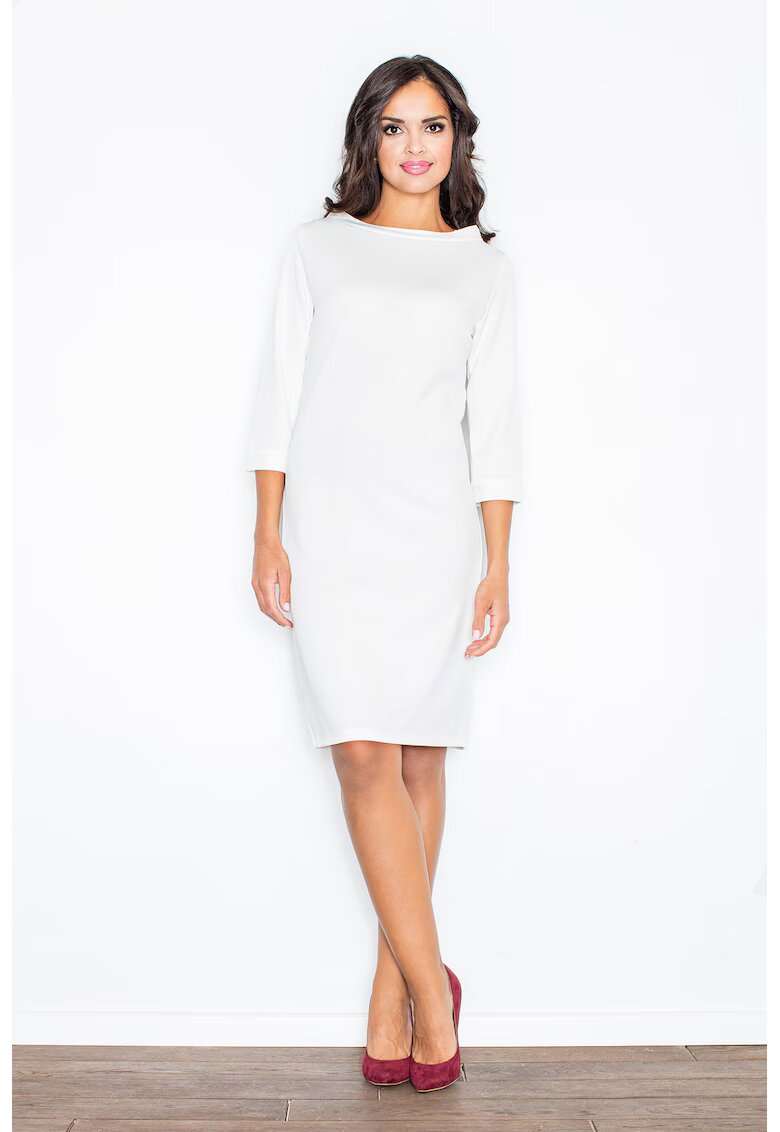 Figl Rochie casual - M181 - ecru - maneci 3/4 - poliester