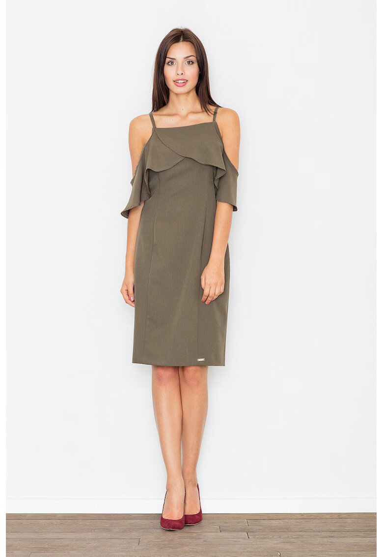 Figl Rochie cocktail - elegant - verde - poliester
