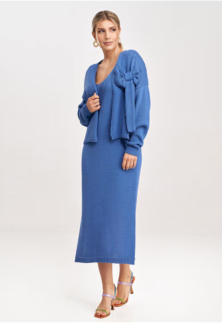 Figl Rochie dama M997 - acril - bumbac - albastru -