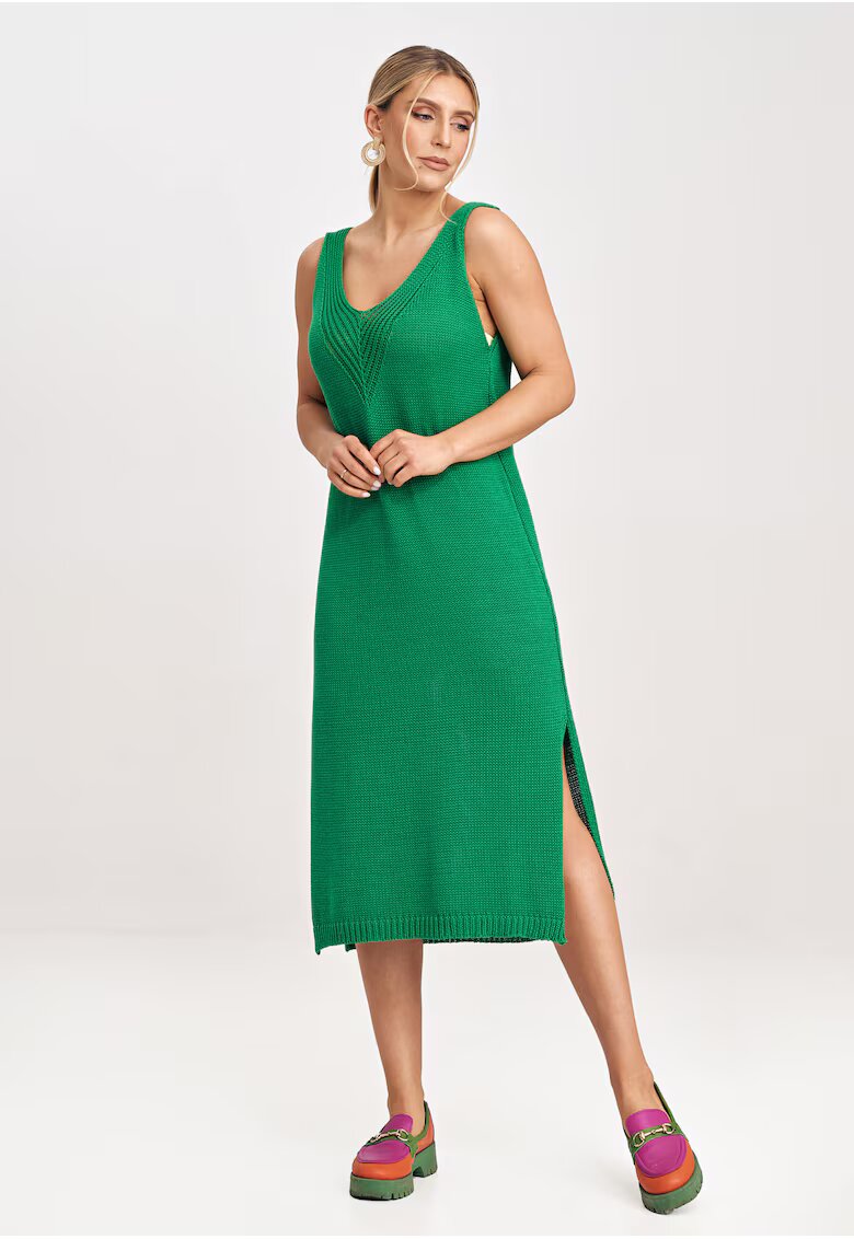 Figl Rochie dama M997 - acril - bumbac - verde -