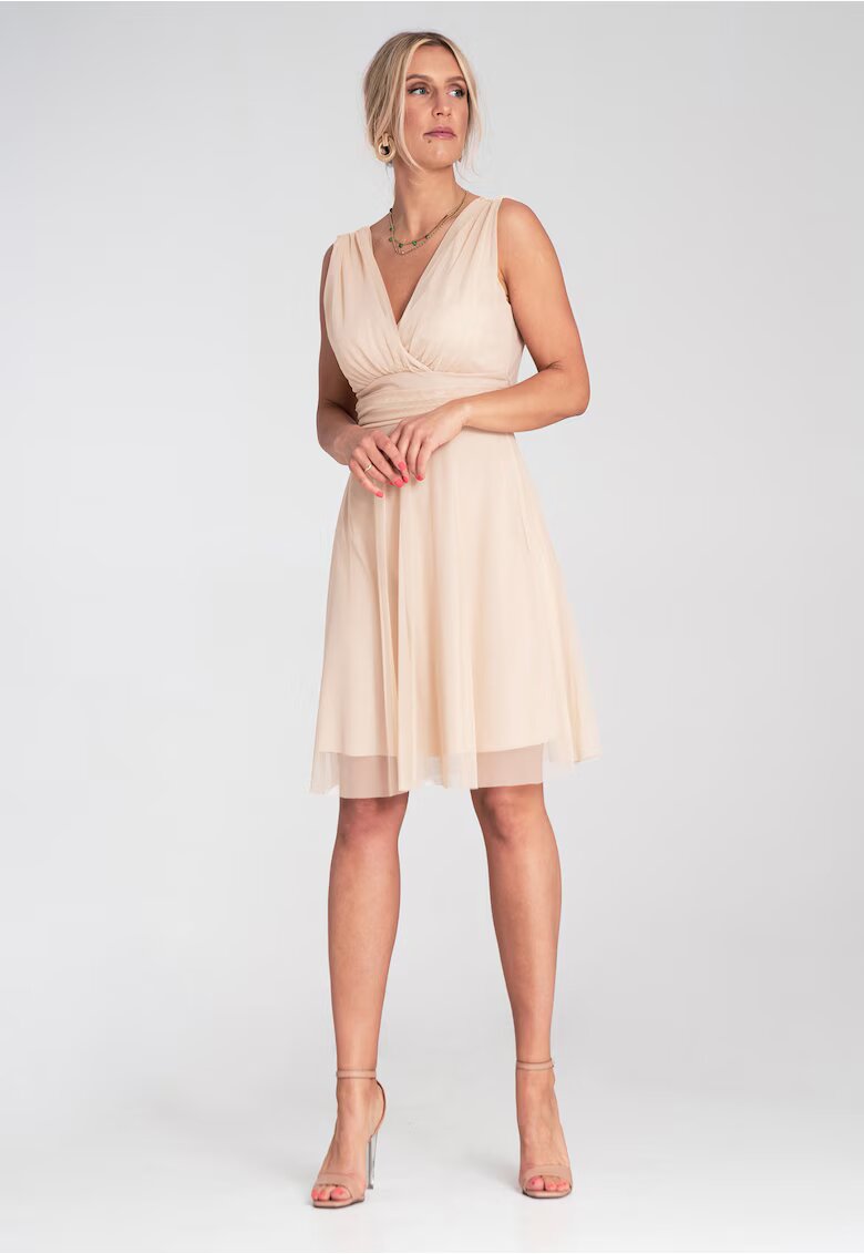 Figl Rochie de cocktail eleganta - din plasa - bej -