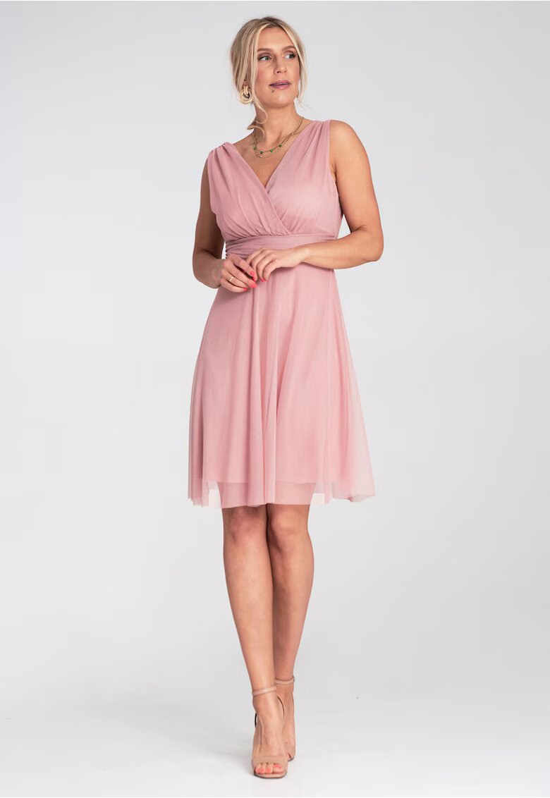 Figl Rochie de cocktail eleganta - din plasa - roz -